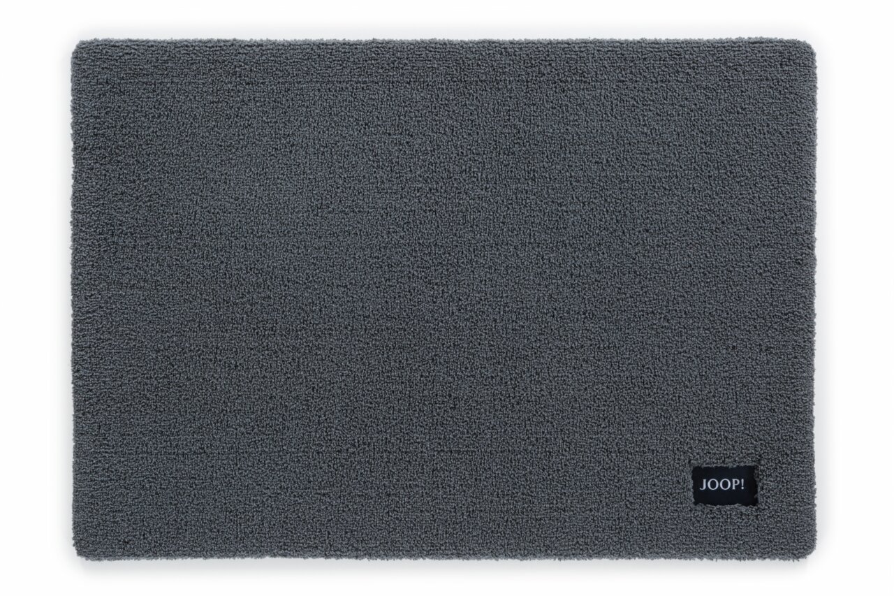 Grauer Badteppich 60 x 90 cm mit JOOP! Logo, Draufsicht