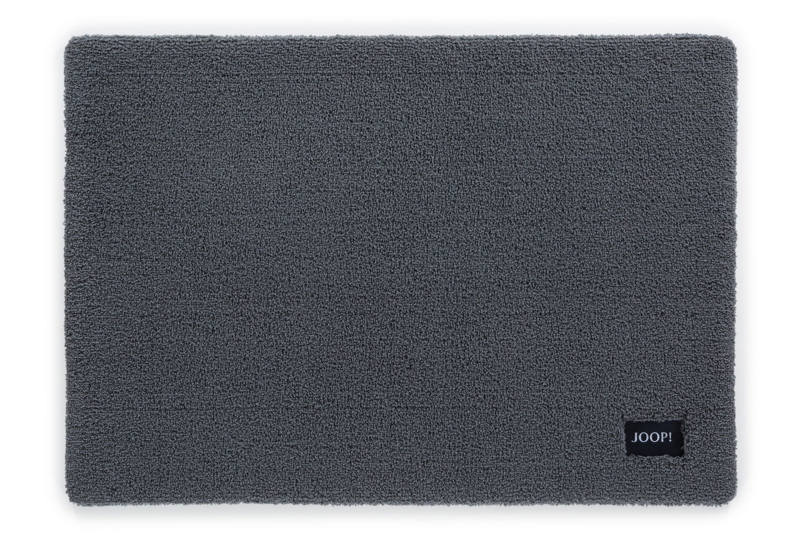 Grauer Badteppich 60 x 90 cm mit JOOP! Logo, Draufsicht
