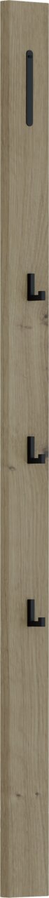 Dieter Knoll Garderobenpaneel FIORE Garderobenpaneel aus Holz mit mehreren schwarzen Haken, seitliche Perspektive