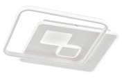 Moderne LED-Deckenleuchte in quadratischer Form, seitliche Perspektive