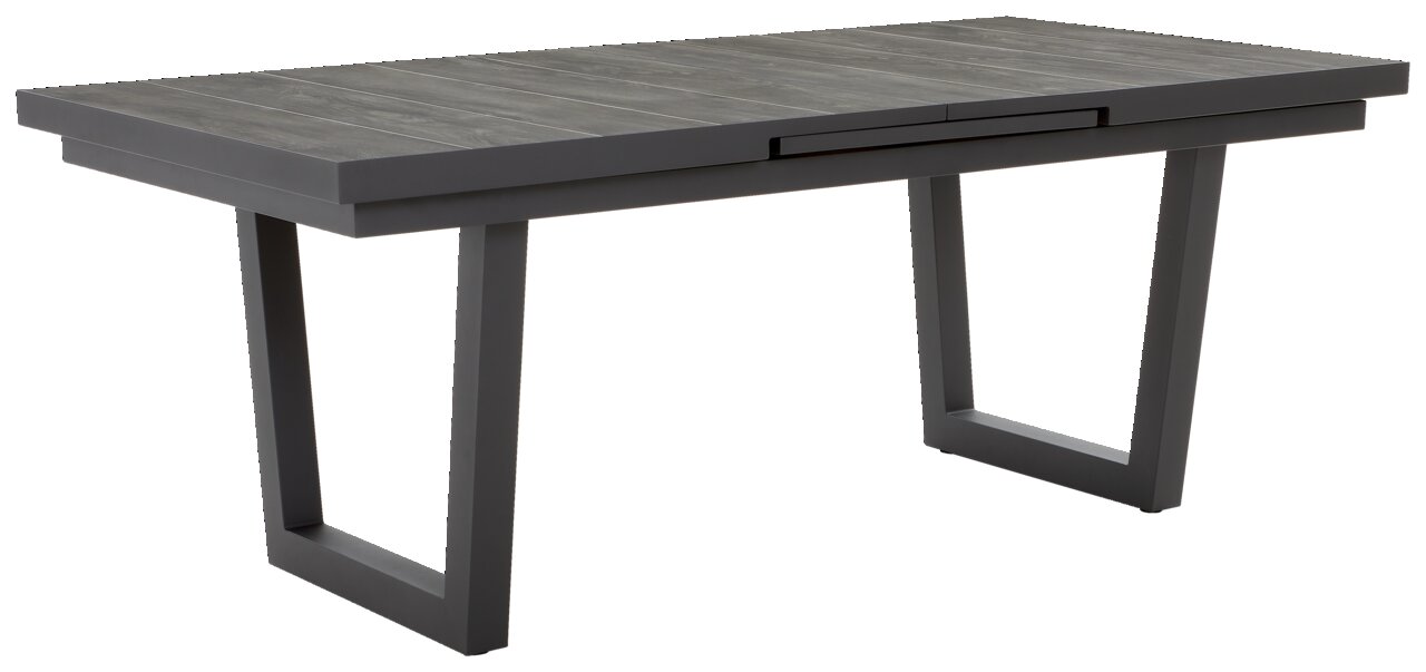 Ambia Garden Gartentisch MOVE OUT Moderner Gartentisch aus Holz und Metall in seitlicher Perspektive