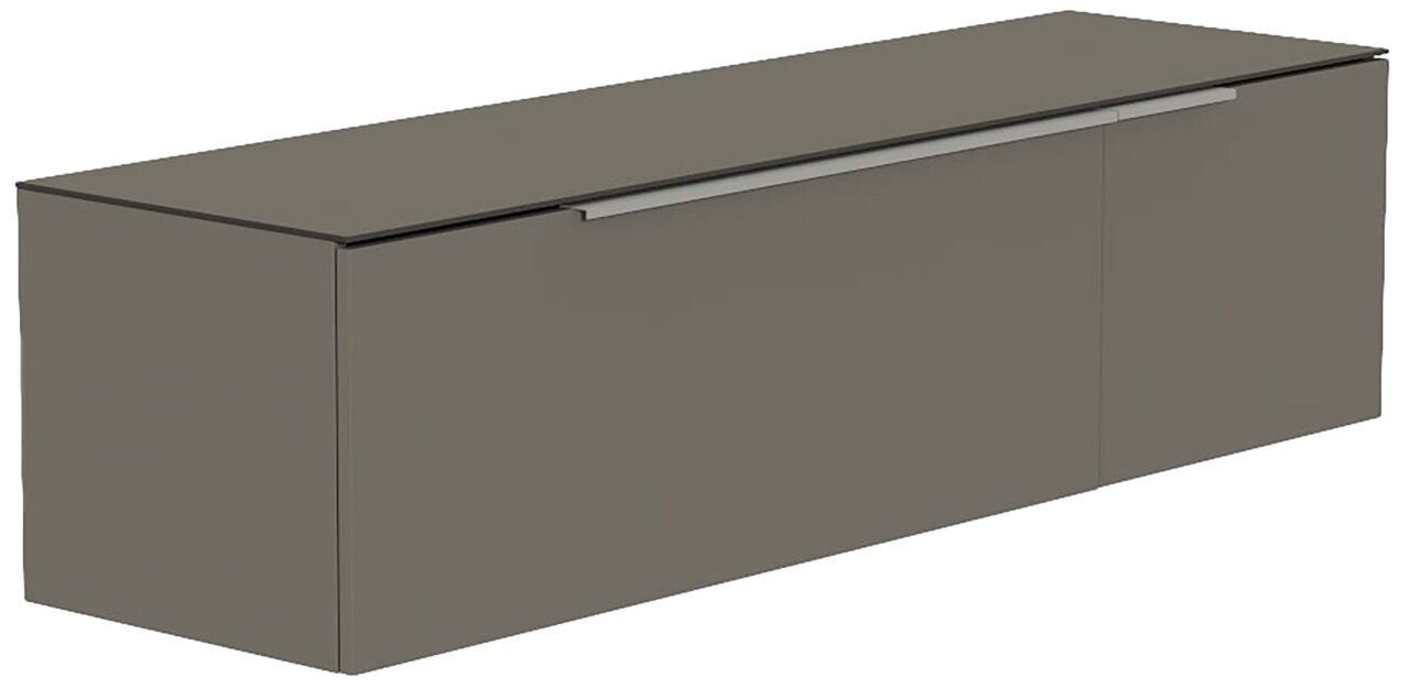 Moderano Hänge-Lowboard BORMIO Modernes Hänge-Lowboard in grauer Farbe, seitliche Perspektive