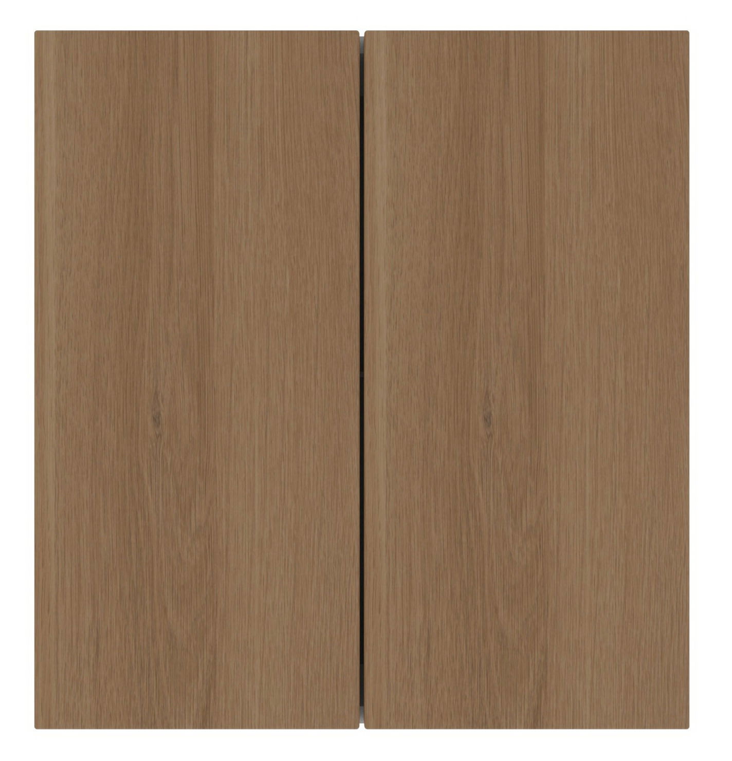 Novel Oberschrank NV.210 Vorderansicht eines hölzernen Oberschranks mit zwei Türen in natürlicher Holzoptik.