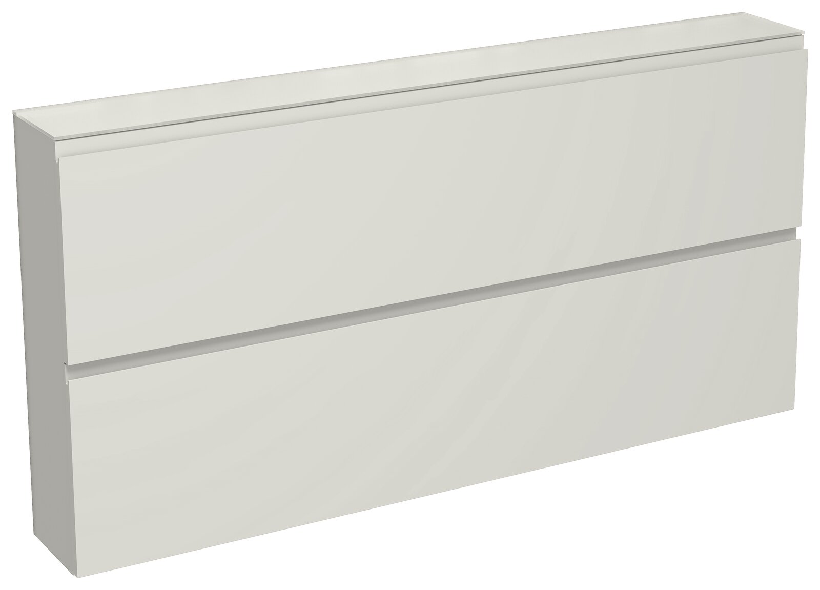 XL-Hängeschuhschrank in Weiß mit zwei Klappen, seitliche Perspektive