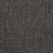Nahaufnahme eines dunkelgrauen Stoffes mit grober Webstruktur, verwendet für ein Sitzkissen.