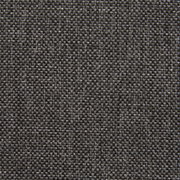 Nahaufnahme eines dunkelgrauen Stoffes mit grober Webstruktur, verwendet für ein Sitzkissen.