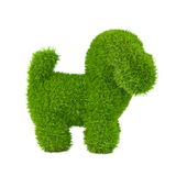 Grüne Hundeskulptur aus künstlichem Gras, seitliche Perspektive