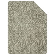 Wohndecke mit Leopardenmuster in Grün und Beige, Draufsicht