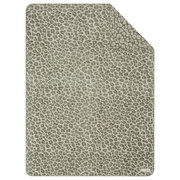 Wohndecke mit Leopardenmuster in Grün und Beige, Draufsicht