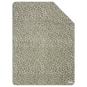 Wohndecke mit Leopardenmuster in Grün und Beige, Draufsicht