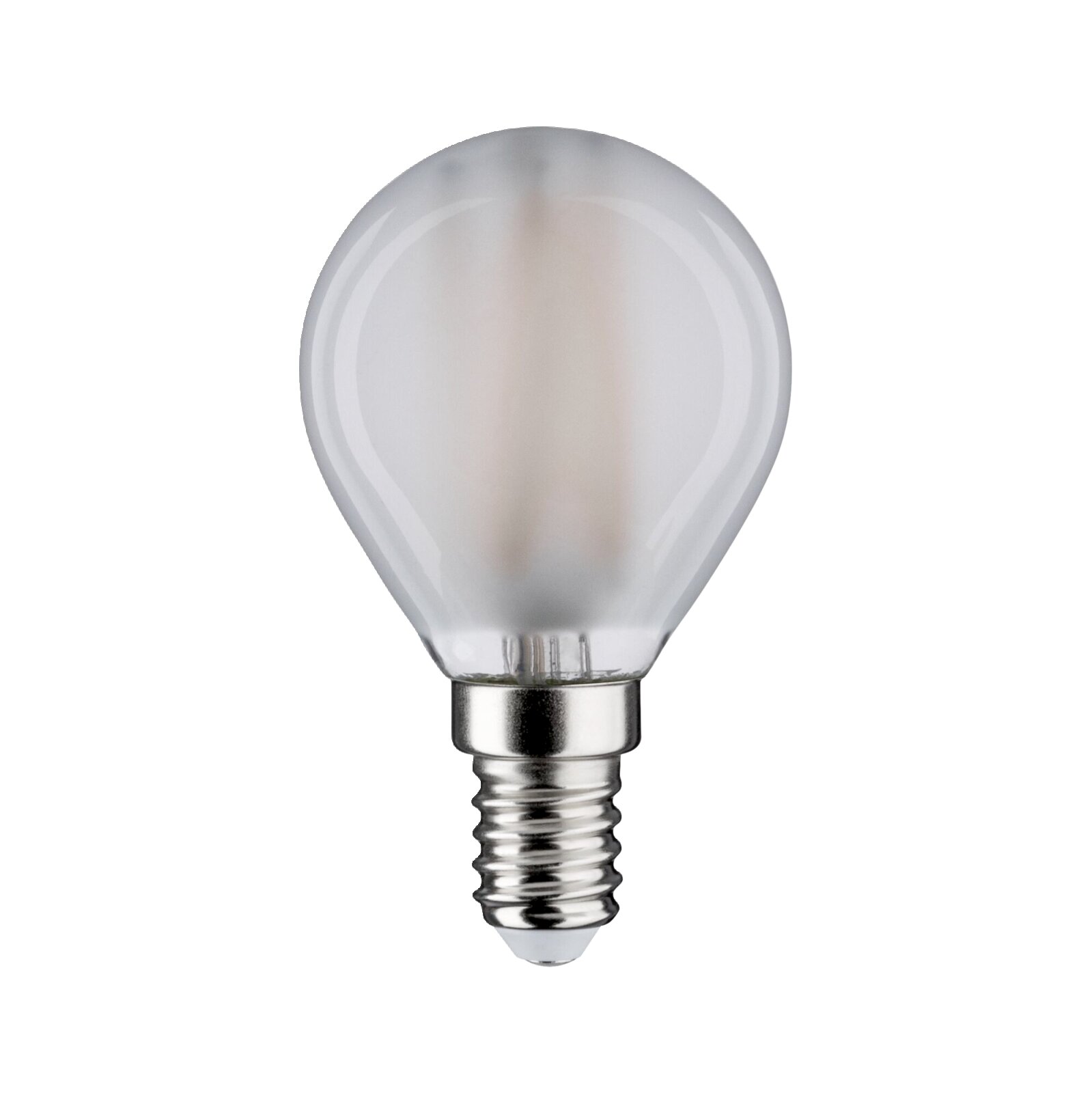 LED Leuchtmittel mit E14-Sockel, frontal fotografiert