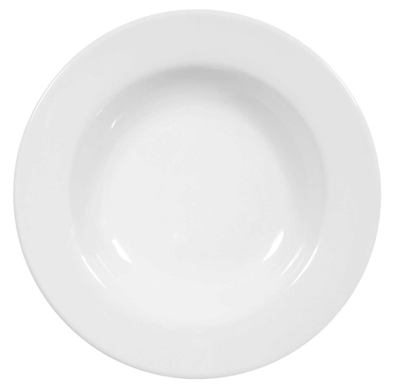 Weißer Suppenteller Rondo/Liane 22cm, Draufsicht