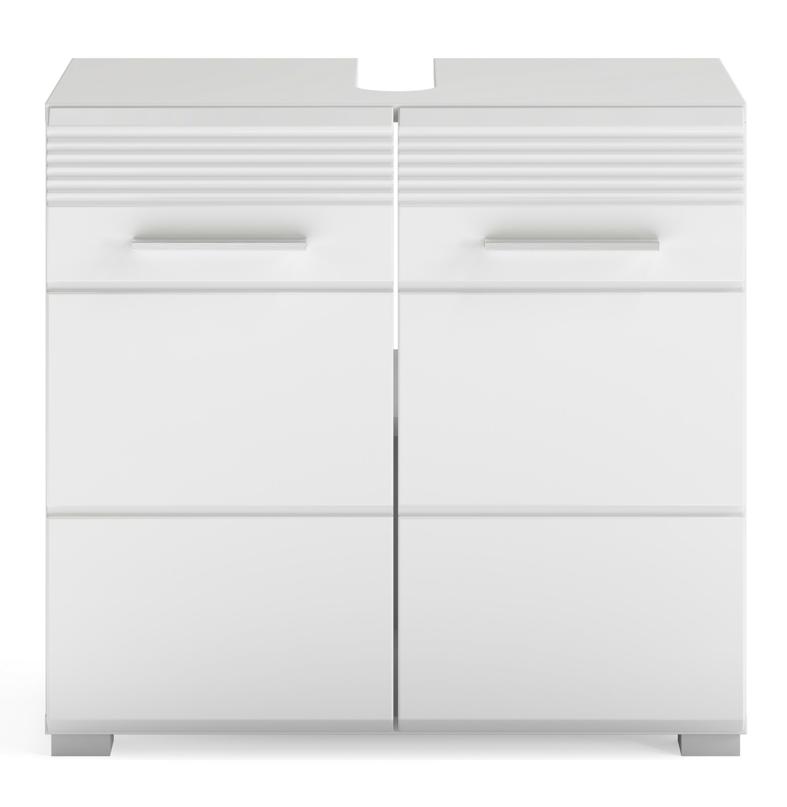 Weiße Badkombination mit zwei Türen, Frontansicht