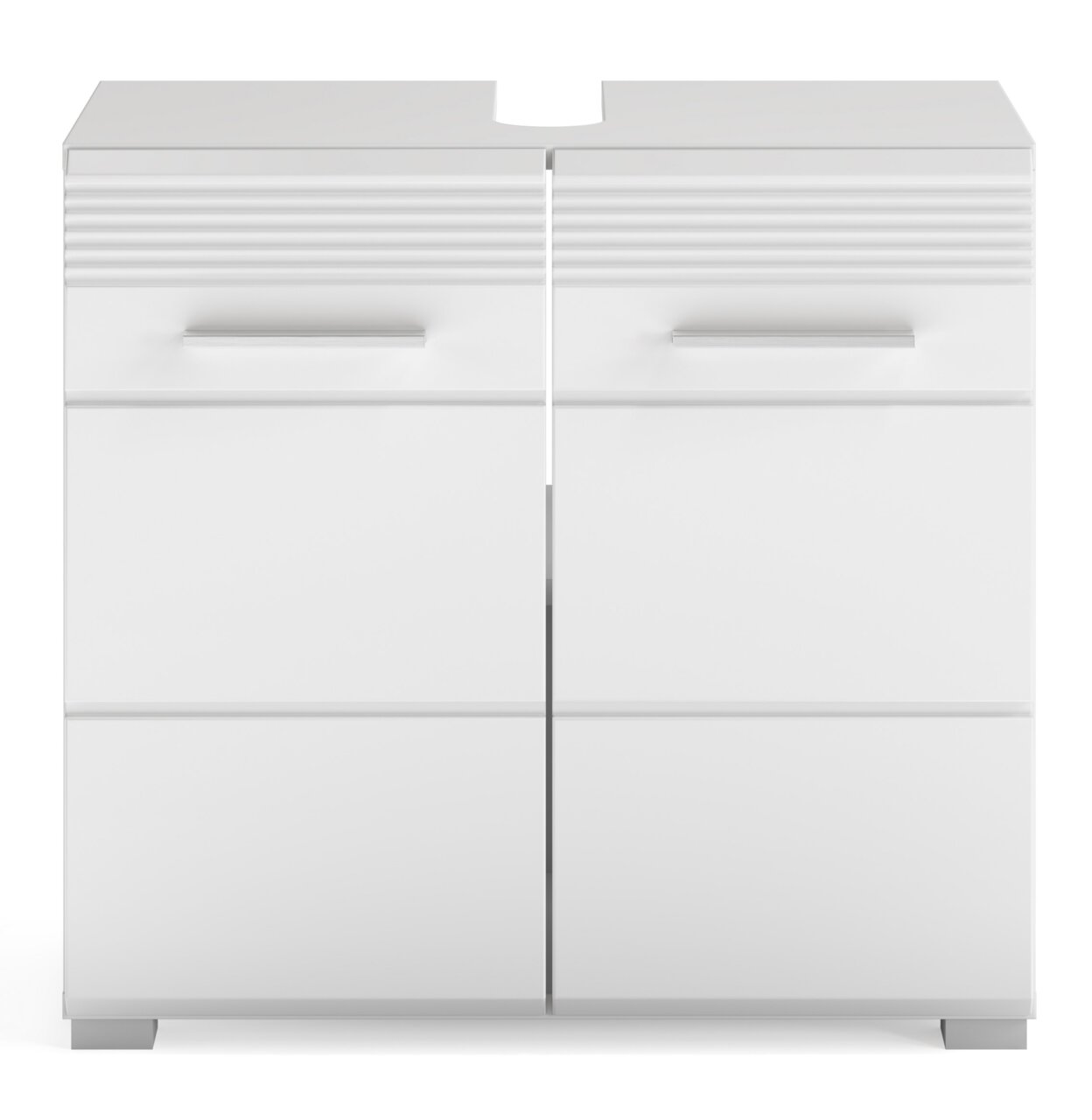 Weiße Badkombination mit zwei Türen, Frontansicht