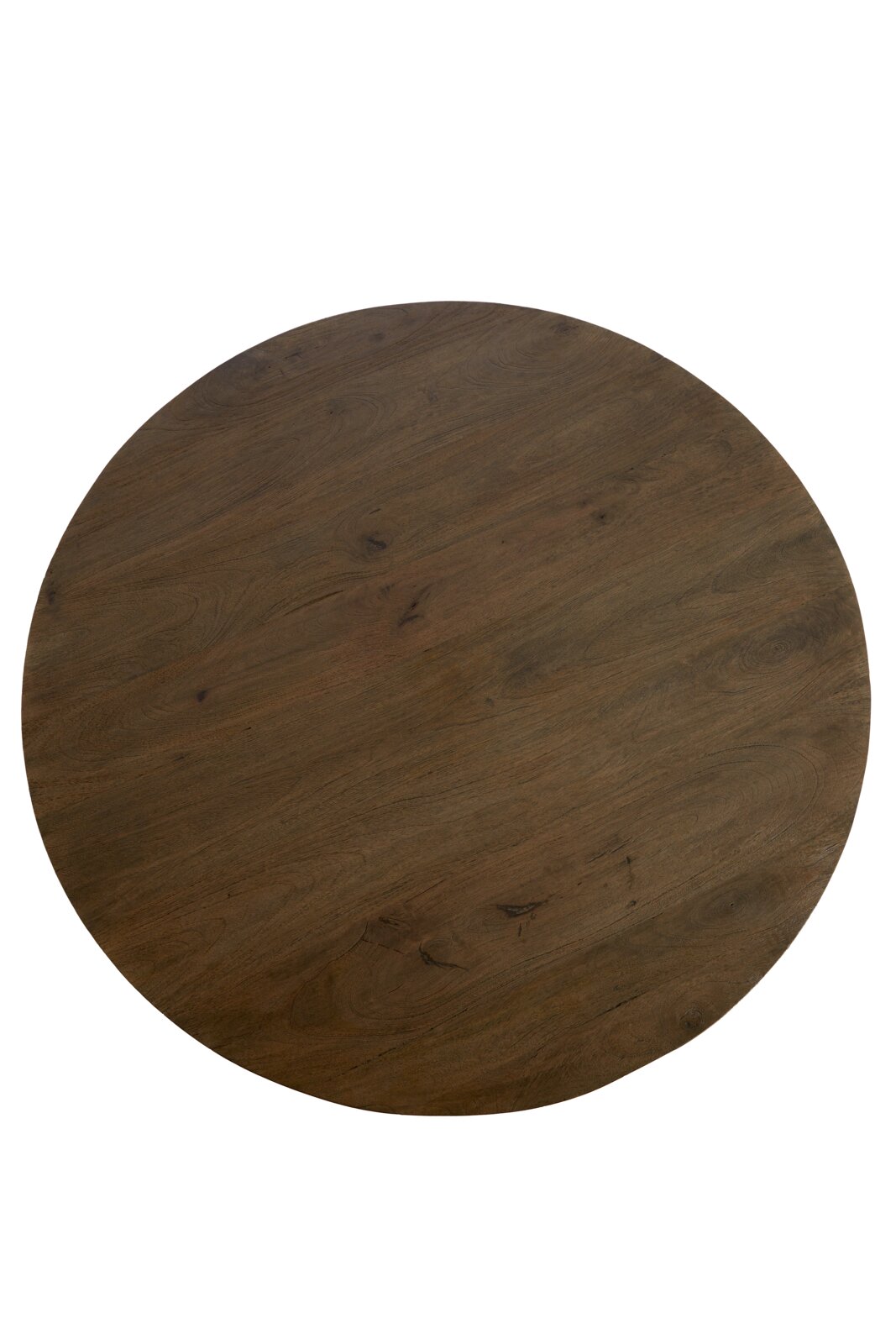 Ronde houten eettafel in bovenaanzicht