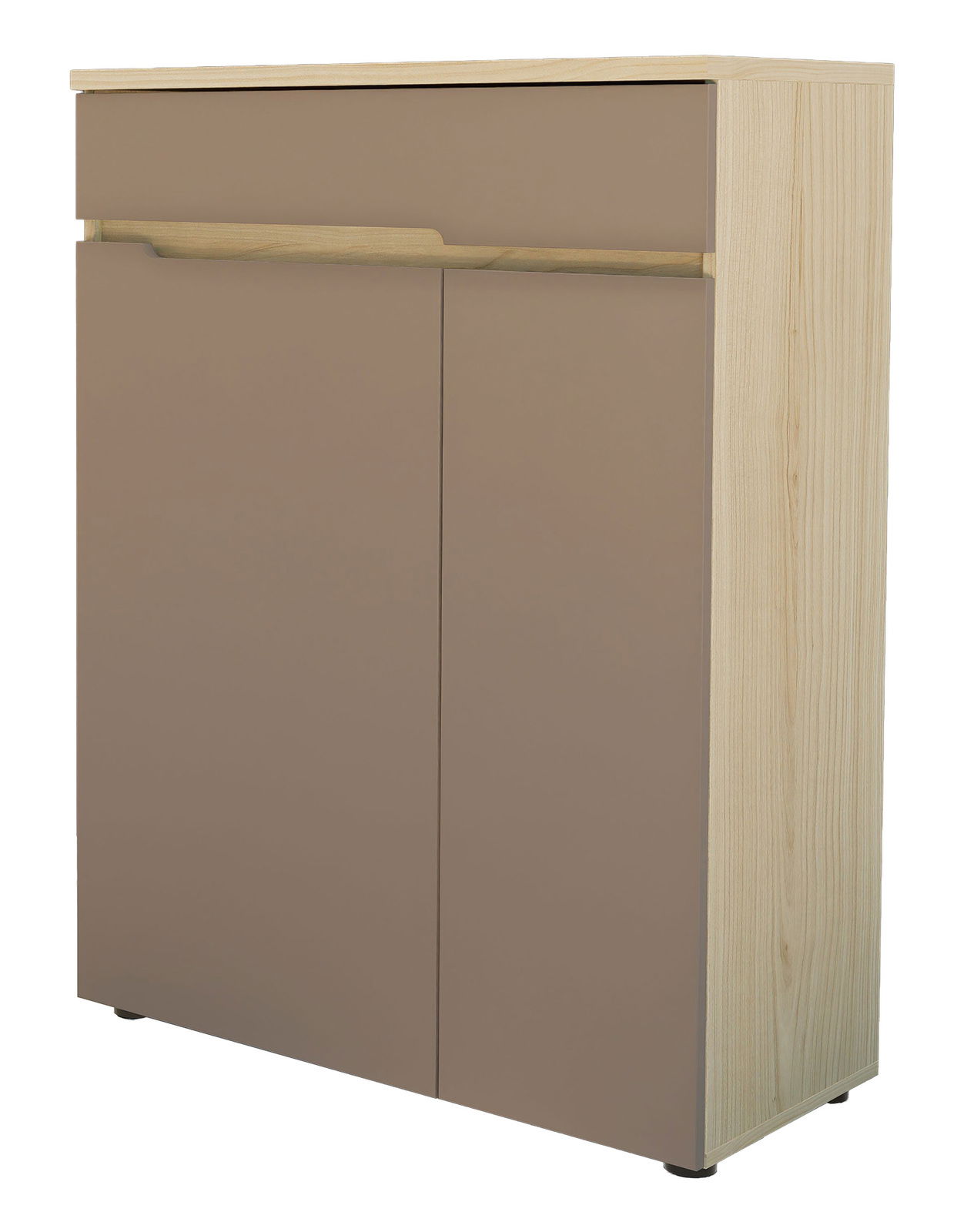 Voleo Schuhschrank BOSTON Moderner Schuhschrank in Holzoptik mit zwei Türen, seitliche Perspektive