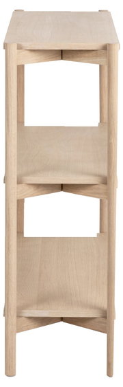 Holzregal mit drei Ebenen, Ansicht von vorne