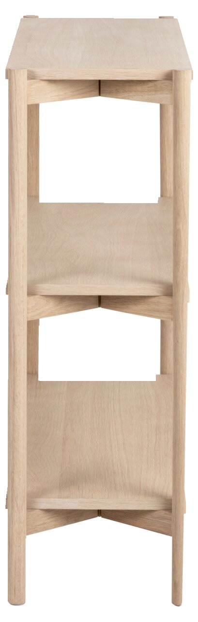 Holzregal mit drei Ebenen, Ansicht von vorne