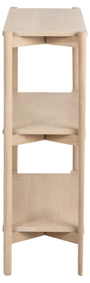 Holzregal mit drei Ebenen, Ansicht von vorne