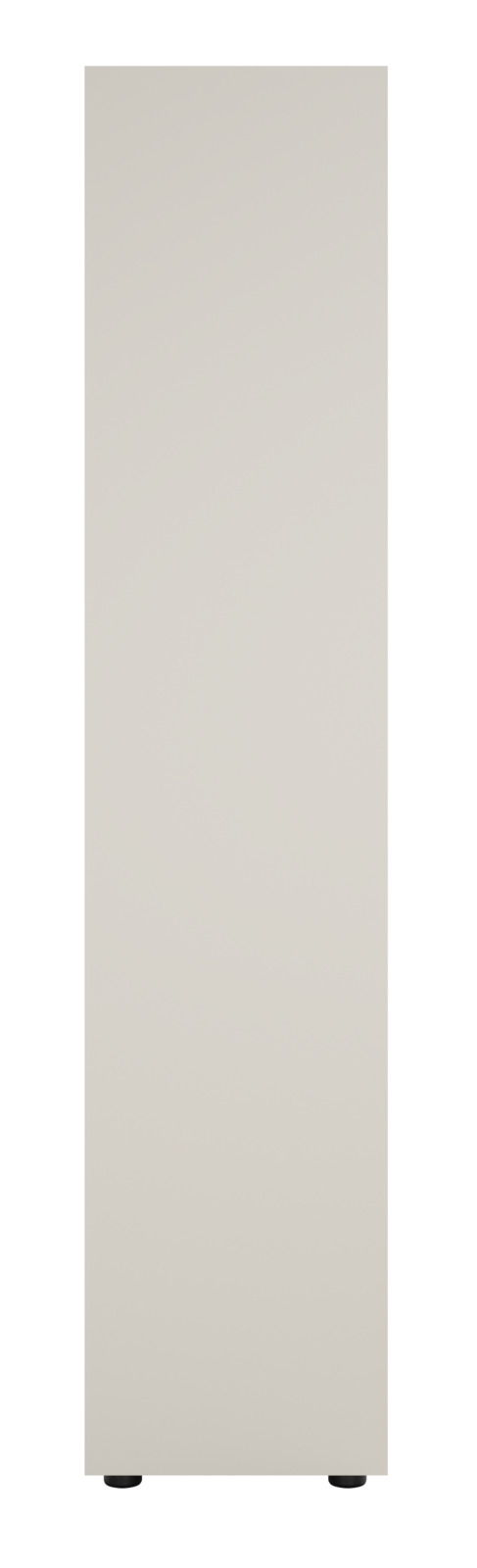 Frontansicht eines hohen, schlichten Aktenregals in neutraler Farbe mit minimalistischem Design.