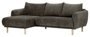 Graues Ecksofa mit linker Ottomane, Vorderansicht
