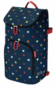 Citycruiser Tasche mit bunten Punkten auf dunkelblauem Hintergrund, Vorderansicht