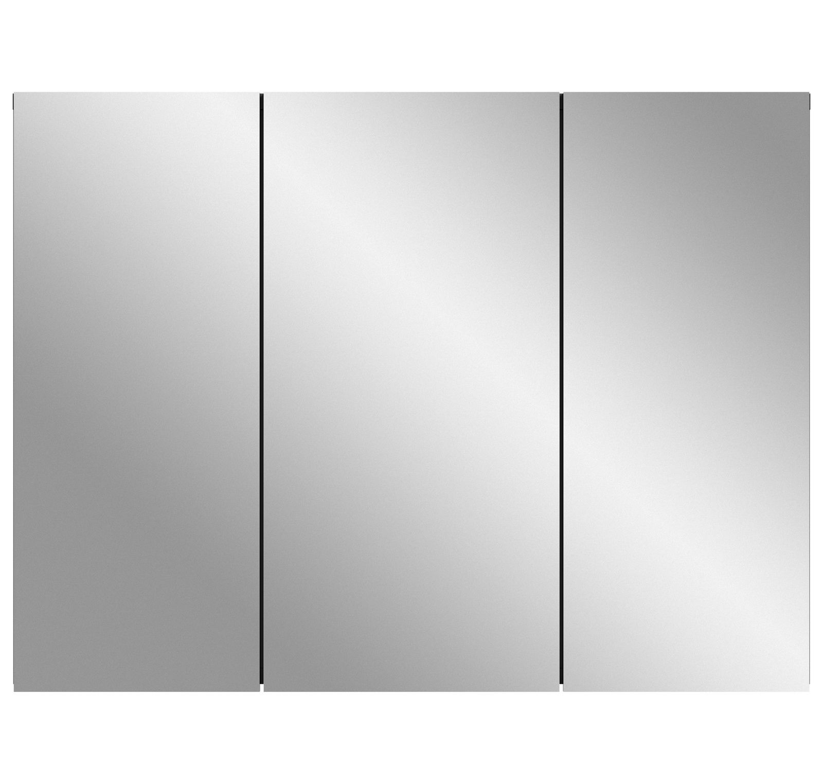 Moderner dreitüriger Spiegelschrank in Frontalansicht