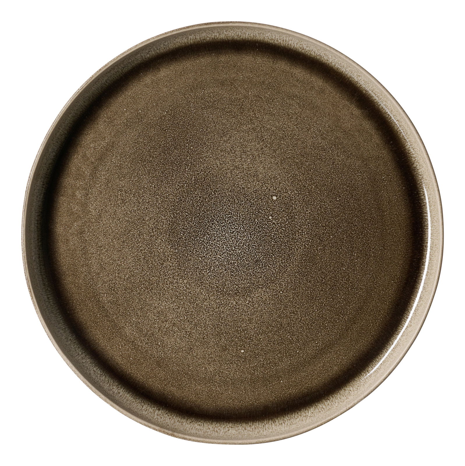 Ritzenhoff & Breker Platzteller EDA UMBRA Runder, brauner Platzteller mit einem Durchmesser von 33,5 cm, aus der Vogelperspektive fotografiert.