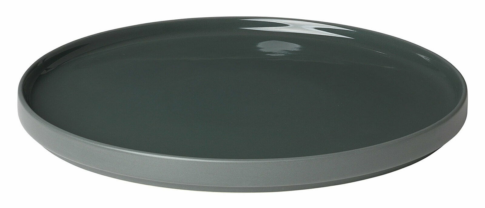 Speiseteller in Agave Grün, seitliche Perspektive