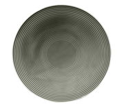 Suppenteller 22,5cm in perlgrau mit feinen konzentrischen Kreisen, Draufsicht