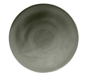 Suppenteller 22,5cm in perlgrau mit feinen konzentrischen Kreisen, Draufsicht