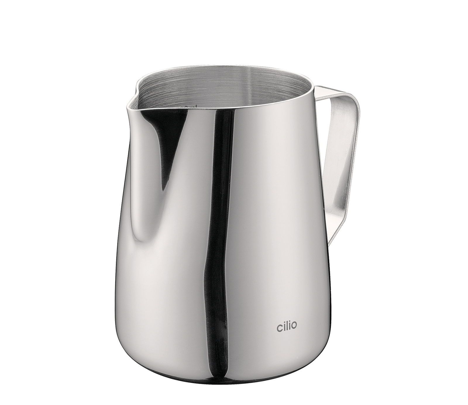 Edelstahl-Milchkanne LISA mit 600 ml Fassungsvermögen, seitliche Perspektive