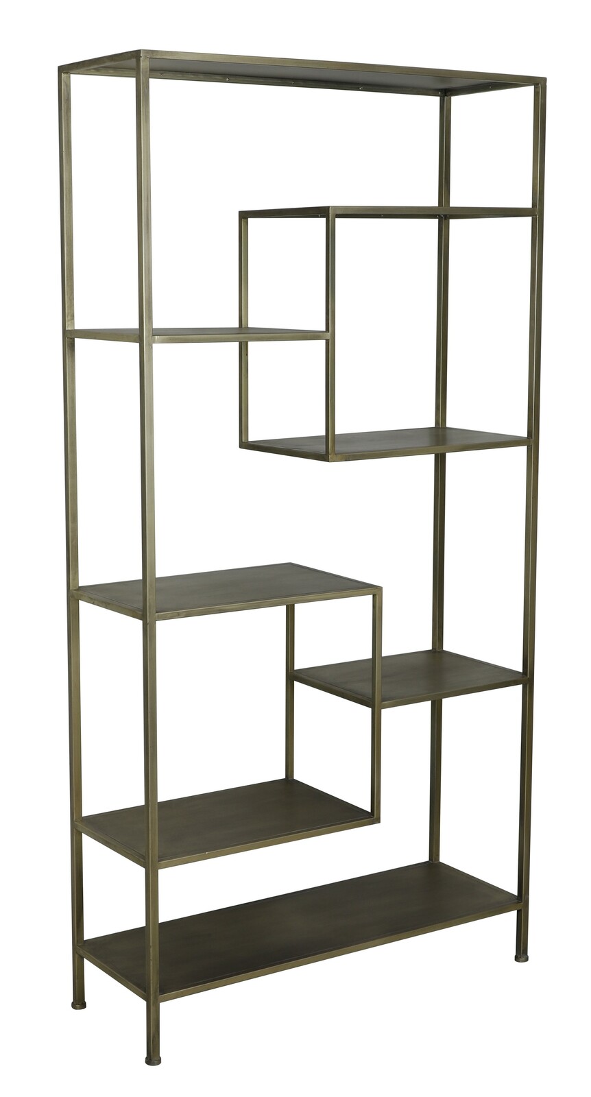 Light&Living Standregal YVANA Offenes Regal aus Metall mit asymmetrischen Regalböden, seitliche Perspektive