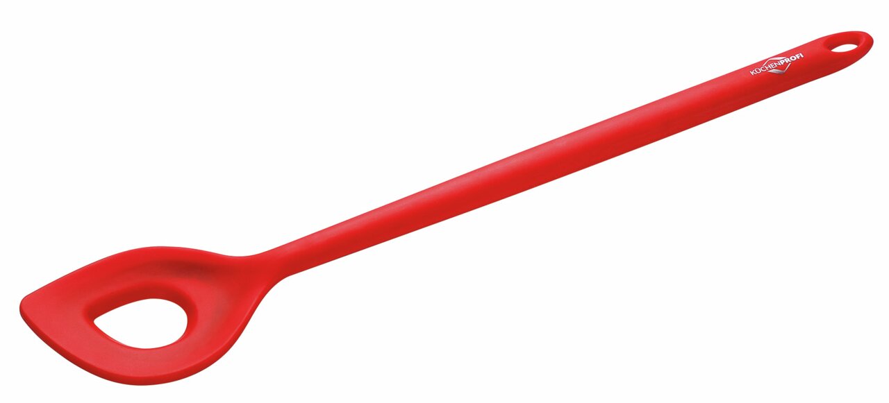 Roter Rührlöffel TREND aus Kunststoff, seitliche Perspektive