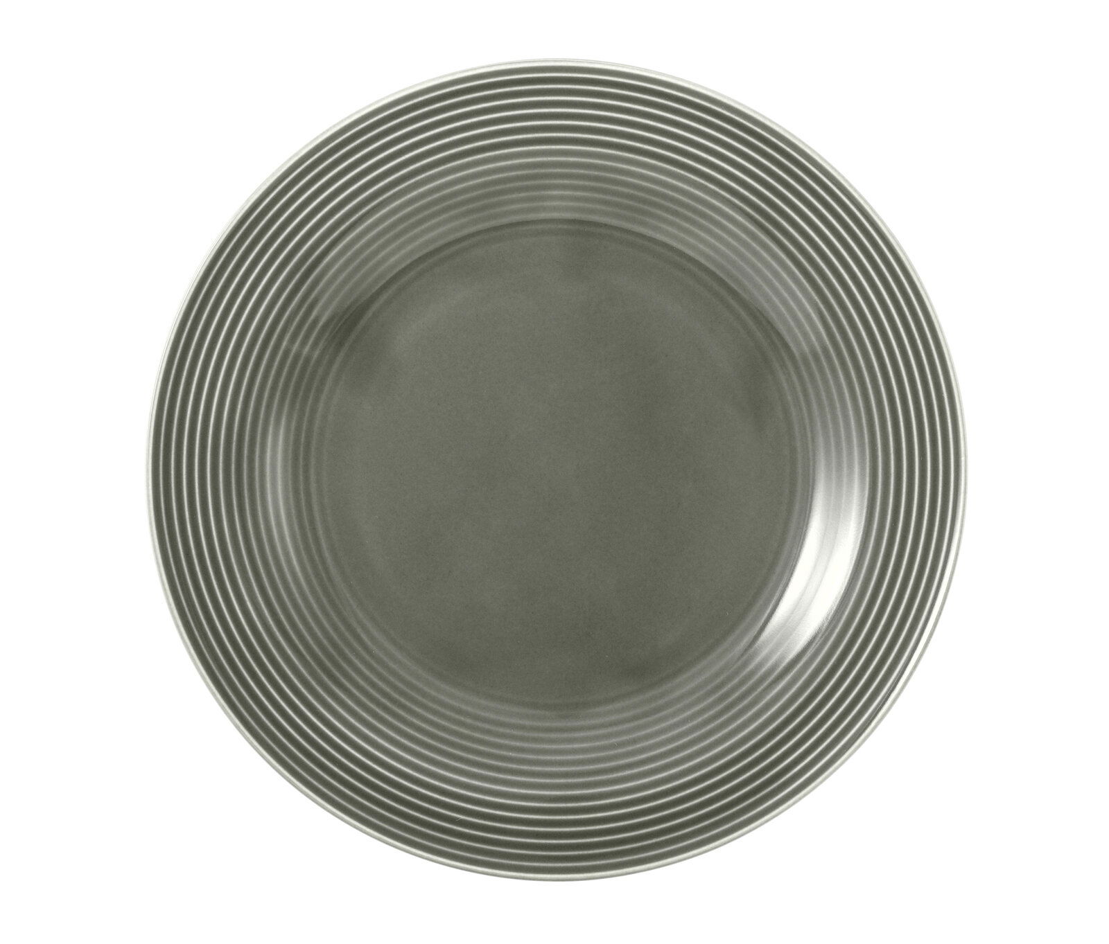 Frühstücksteller 23cm in Perlgrau mit feinen Rillen, Draufsicht