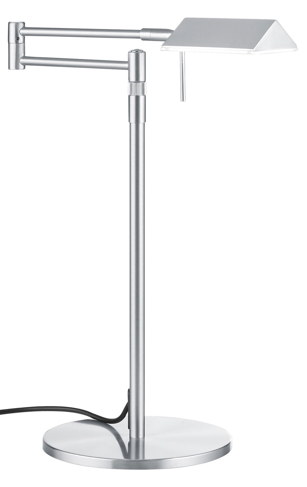 Elements by Bankamp LED-Tischleuchte JOHANN ELEMENTS Moderne LED-Tischleuchte JOHANN aus Metall in seitlicher Ansicht mit verstellbarem Arm und rechteckigem Lampenschirm.