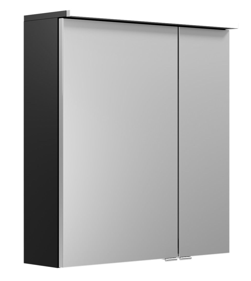 Spiegelschrank mit zwei Türen, seitliche Perspektive