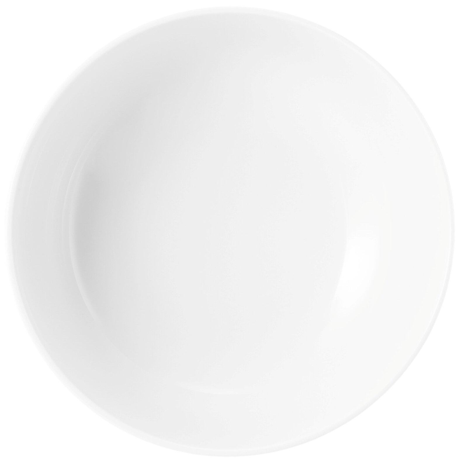 Weiße Schüssel, 20 cm Durchmesser, Ansicht von oben