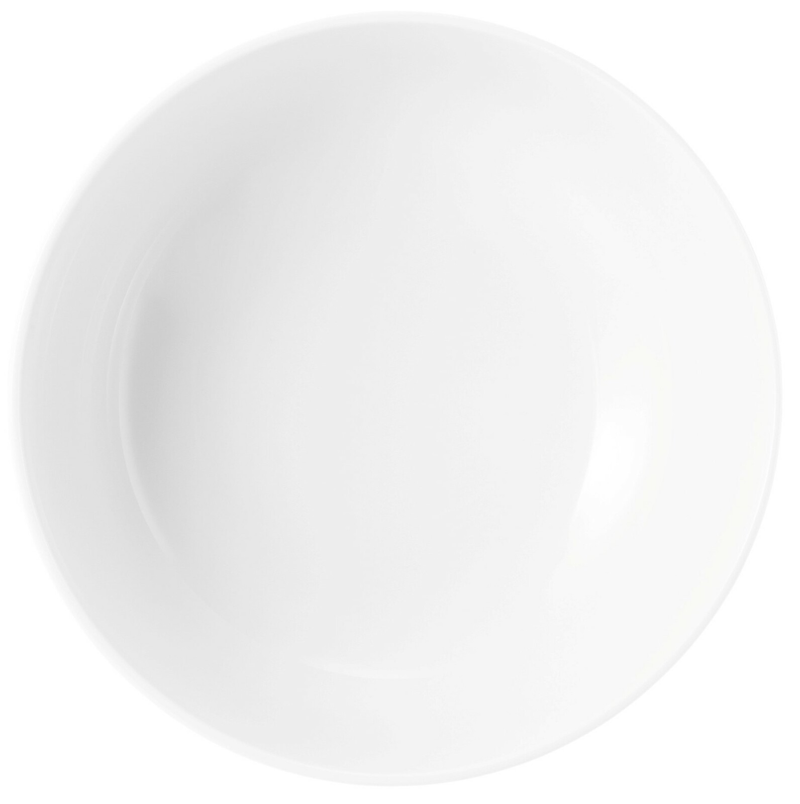 Weiße Schüssel, 20 cm Durchmesser, Ansicht von oben