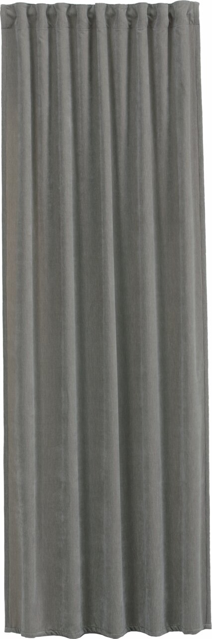 GÖZZE Vorhang 140x245cm THERMO Grauer Vorhang mit verdeckten Schlaufen, frontal betrachtet