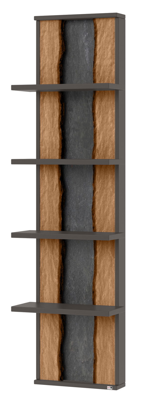 Set one by Musterring Hängepaneel 4-er TACOMA Hängepaneel mit vier Regalböden, Holz- und Steindesign, seitliche Perspektive