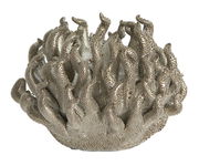 Silberner Teelichthalter in Korallenform, seitliche Perspektive