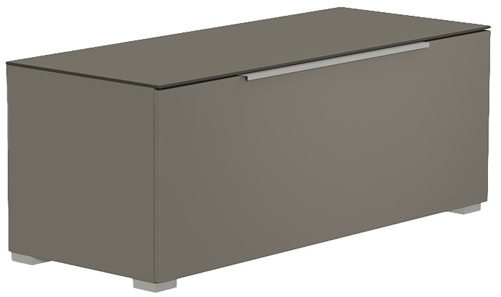 Moderano TV-Lowboard Serie BORMIO in grauer Farbe, seitliche Perspektive