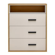 Kommode mit drei Schubladen und einem offenen Fach, Frontansicht