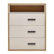 Kommode mit drei Schubladen und einem offenen Fach, Frontansicht