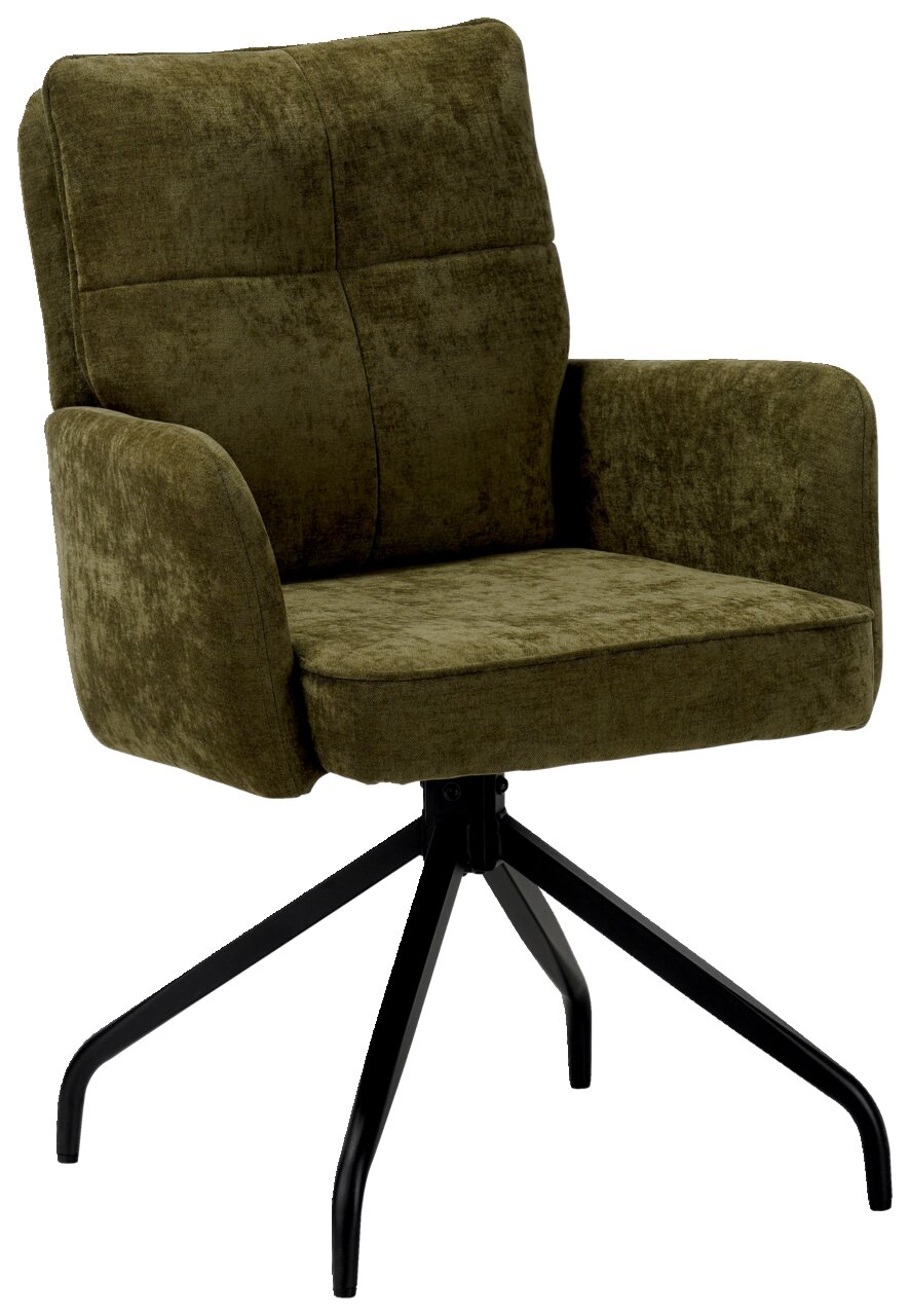 Z2 Armlehnstuhl NIKE Grüner Schwingstuhl mit schwarzem Metallgestell, seitliche Perspektive