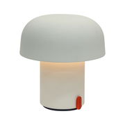 Moderne AKKU-Tischleuchte mit integriertem JBL-Speaker, seitliche Perspektive