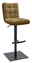 Stylife Barhocker POLLY Barhocker mit braunem, geripptem Polster und schwarzem Metallgestell, seitliche Perspektive