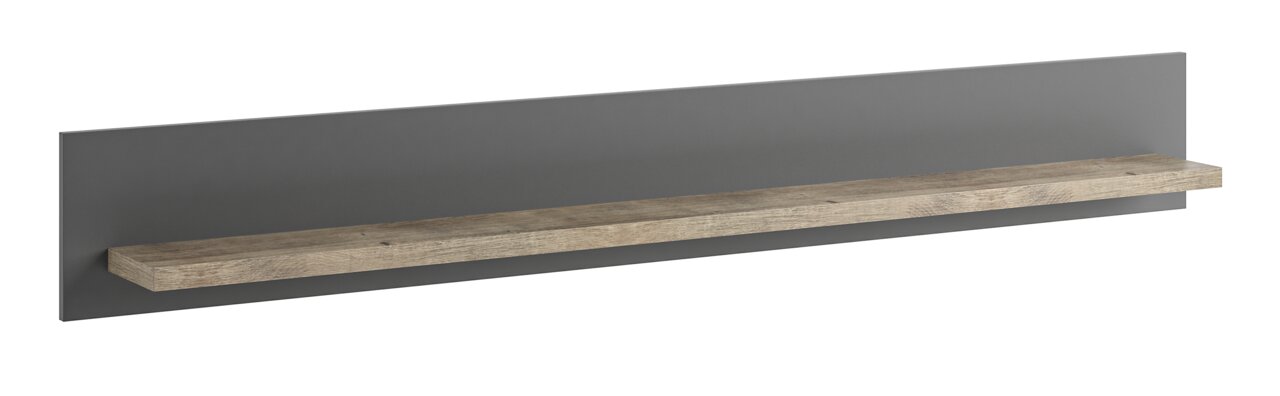 Set one by Musterring Wandpaneel SET ONE LANCASTER Wandpaneel mit rustikalem Holzregal, seitliche Perspektive