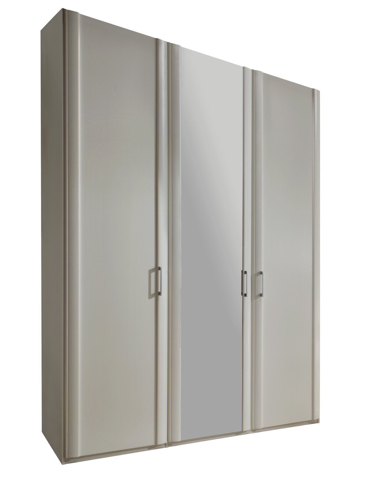 Venda Drehtürenschrank BERN Drehtürenschrank mit vier Türen, davon eine mit Spiegel, in seitlicher Perspektive